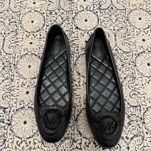 Michael Kors Lillie Quilted Leather Flats - Black (Size 7M)